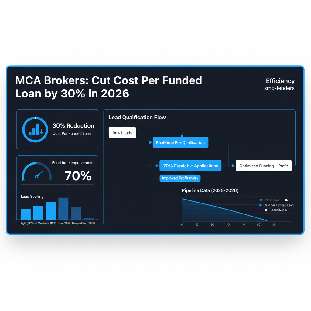 MCA Brokers: Cut Cost Per Funded Loan by 30% in 2026 — FunnelFi blog cover