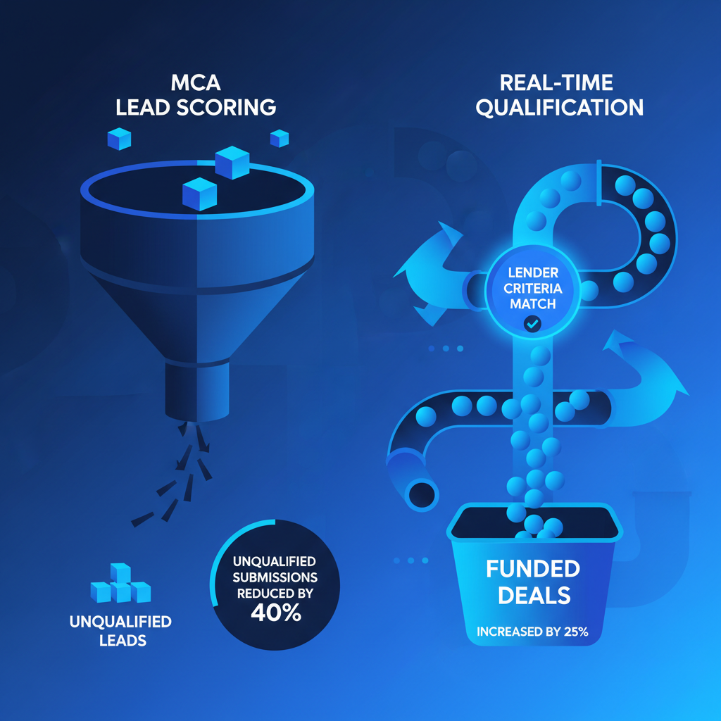 MCA Lead Scoring vs. Real-Time Qualification for ISOs — OmniaIQ blog cover